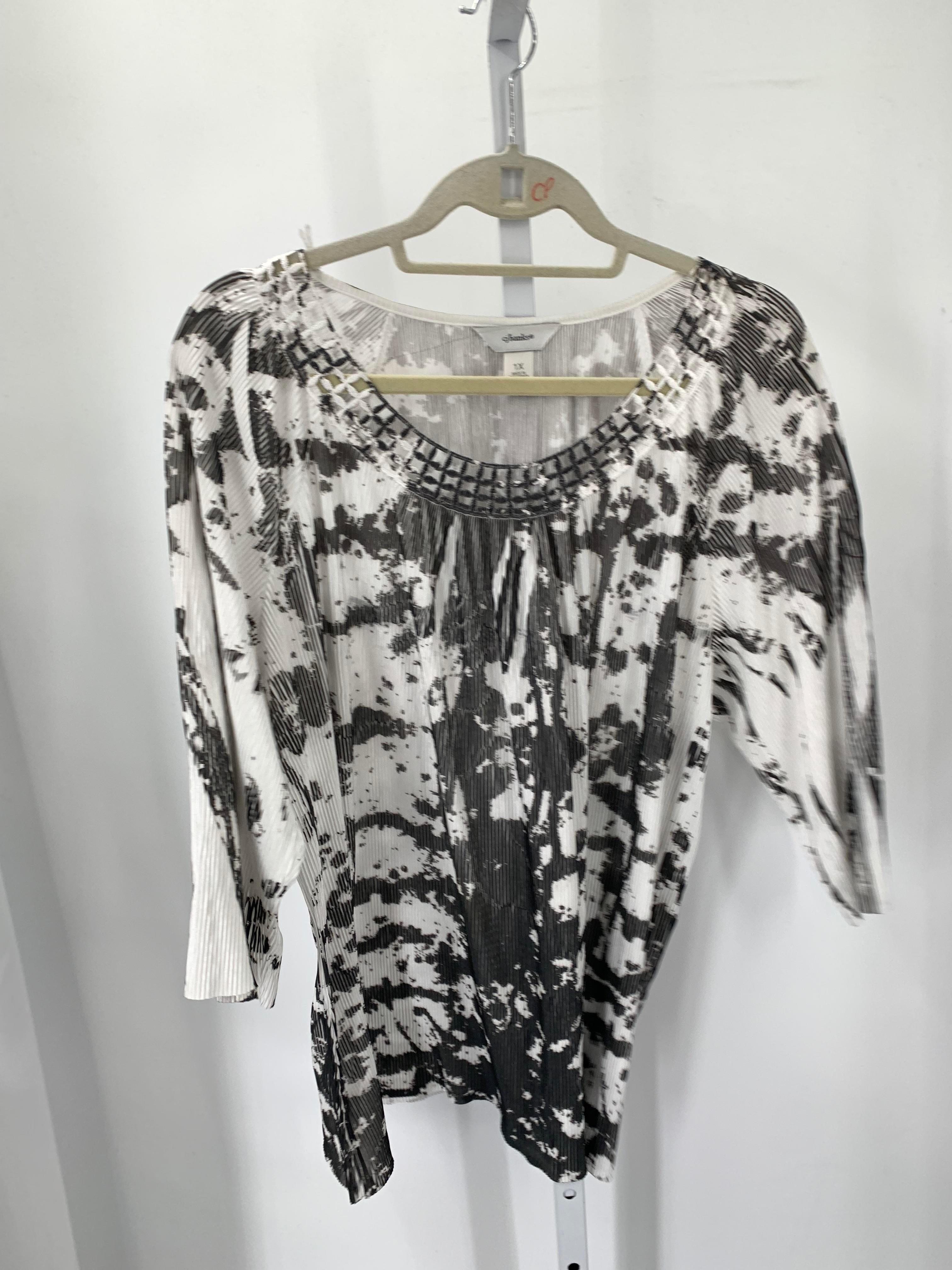 CJ Banks Size 1X Womens 3/4 Sleeve Shirt