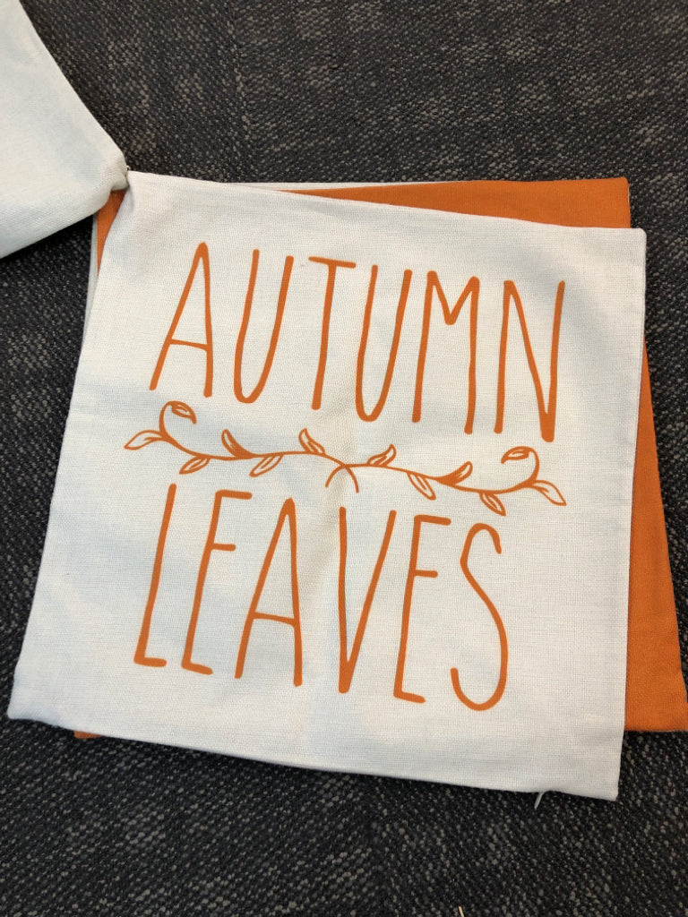 4 FALL THEMED PILLOW CASES.