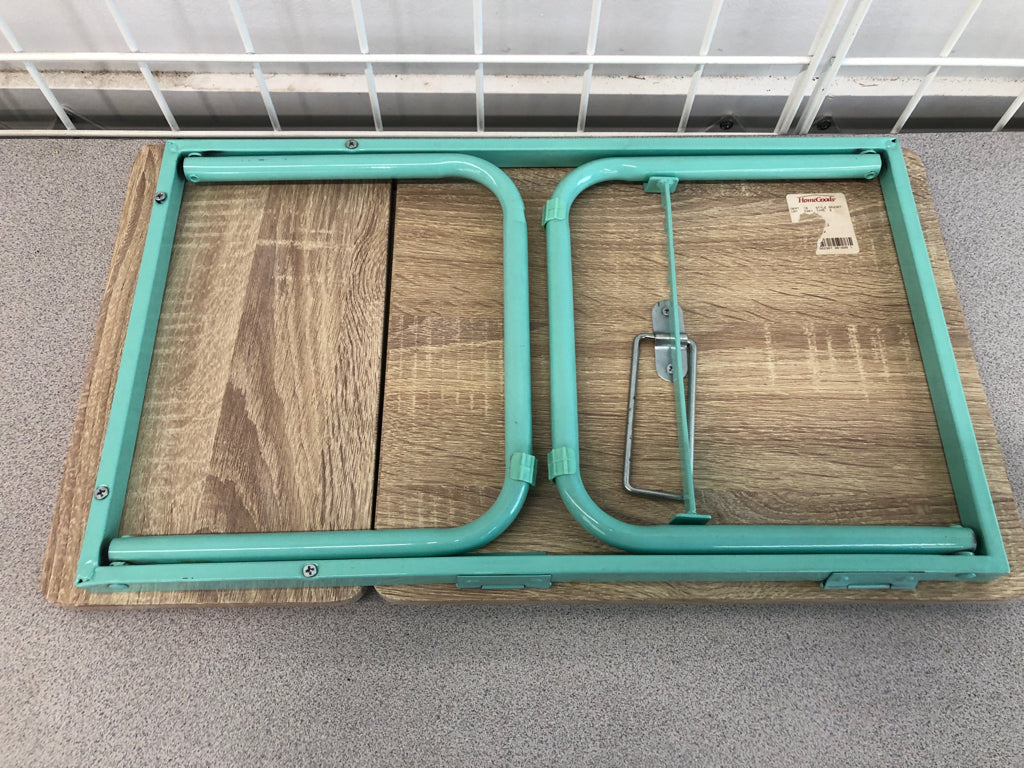 ADJUSTABLE TEAL BASE LAP DESK.