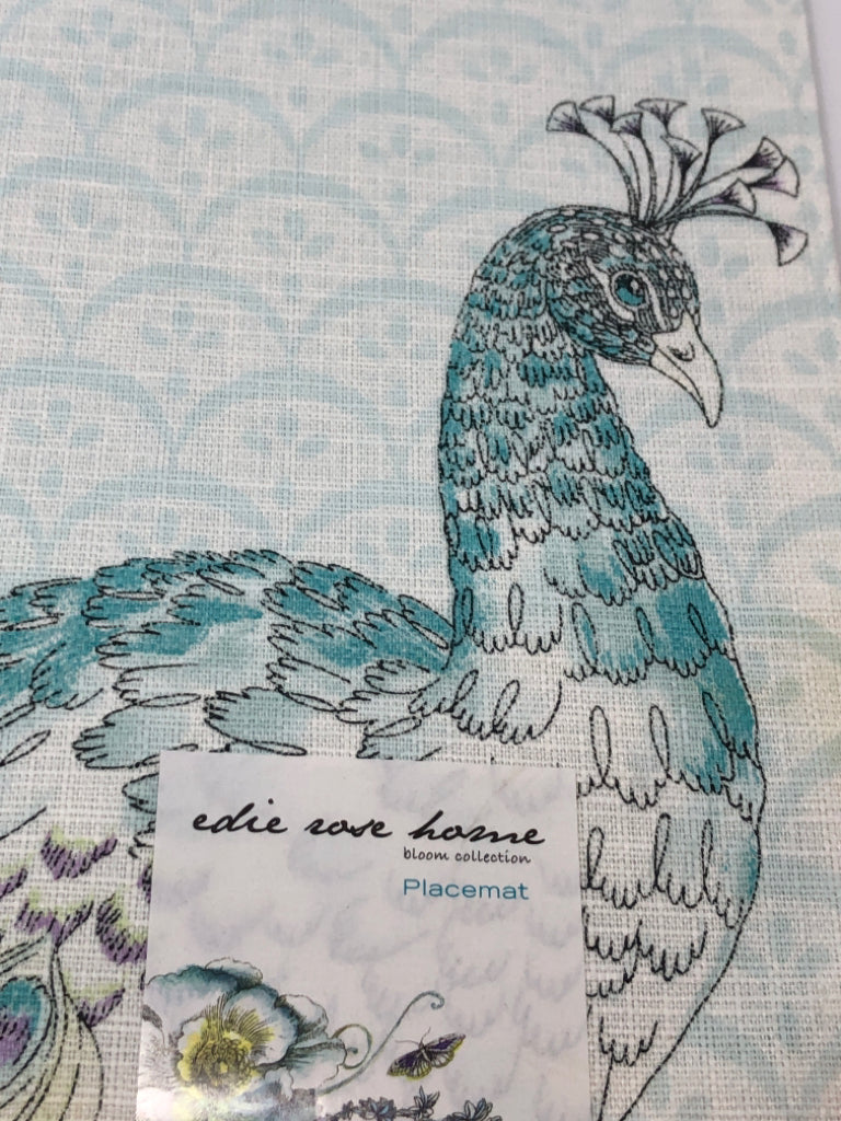 4 PEACOCK PLACEMATS.