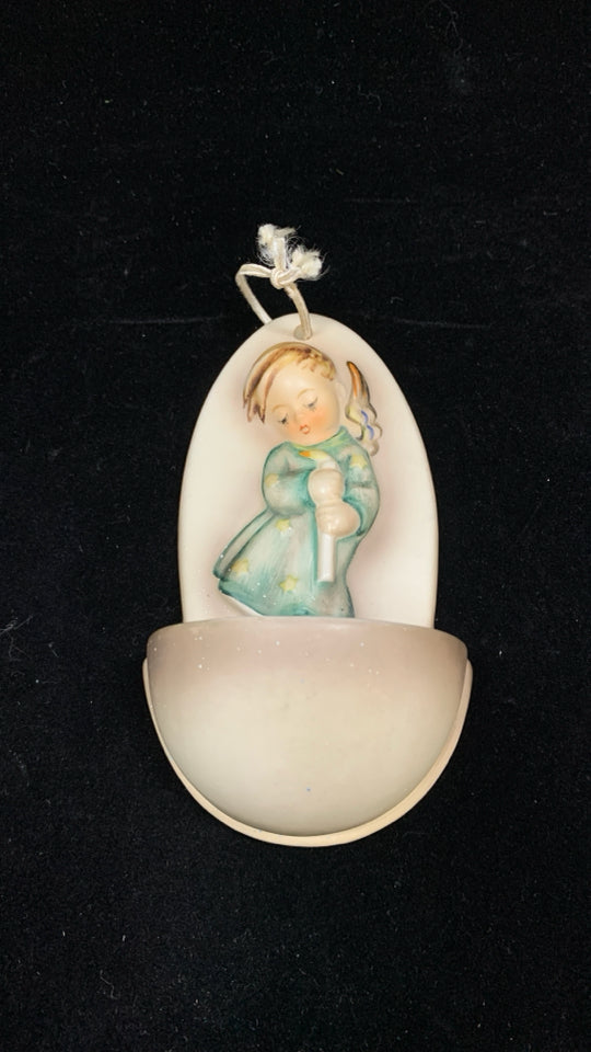 VTG HUMMEL PORCELAIN ANGEL HOLY WATER FONT- WALL HANGING.