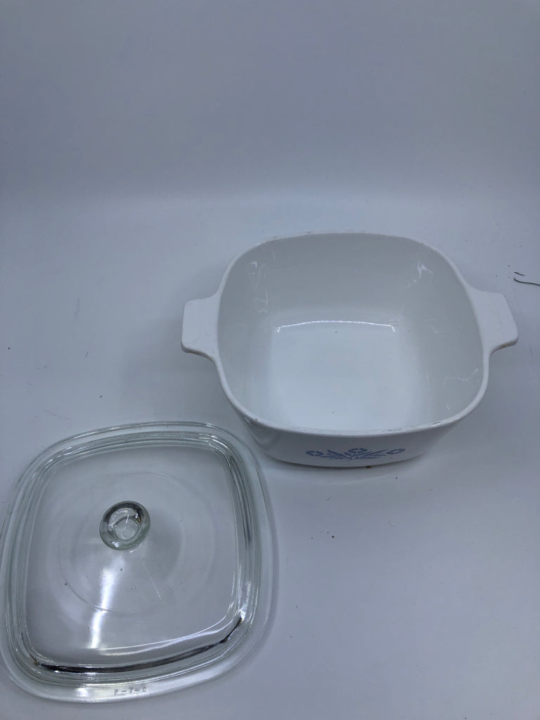 CORNFLOWER BLUE CORNING WARE BAKING DISH W LID.