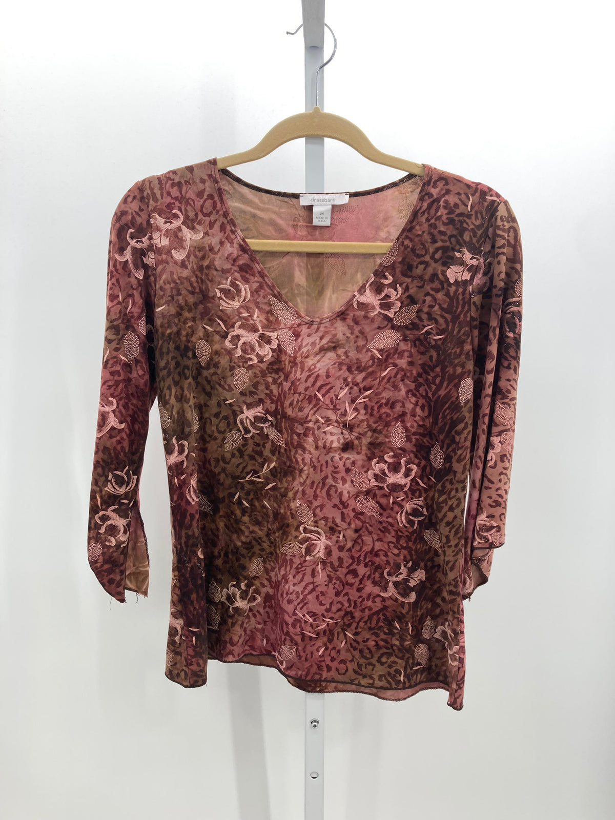 Dress Barn Size Medium Misses 3/4 Sleeve Shirt