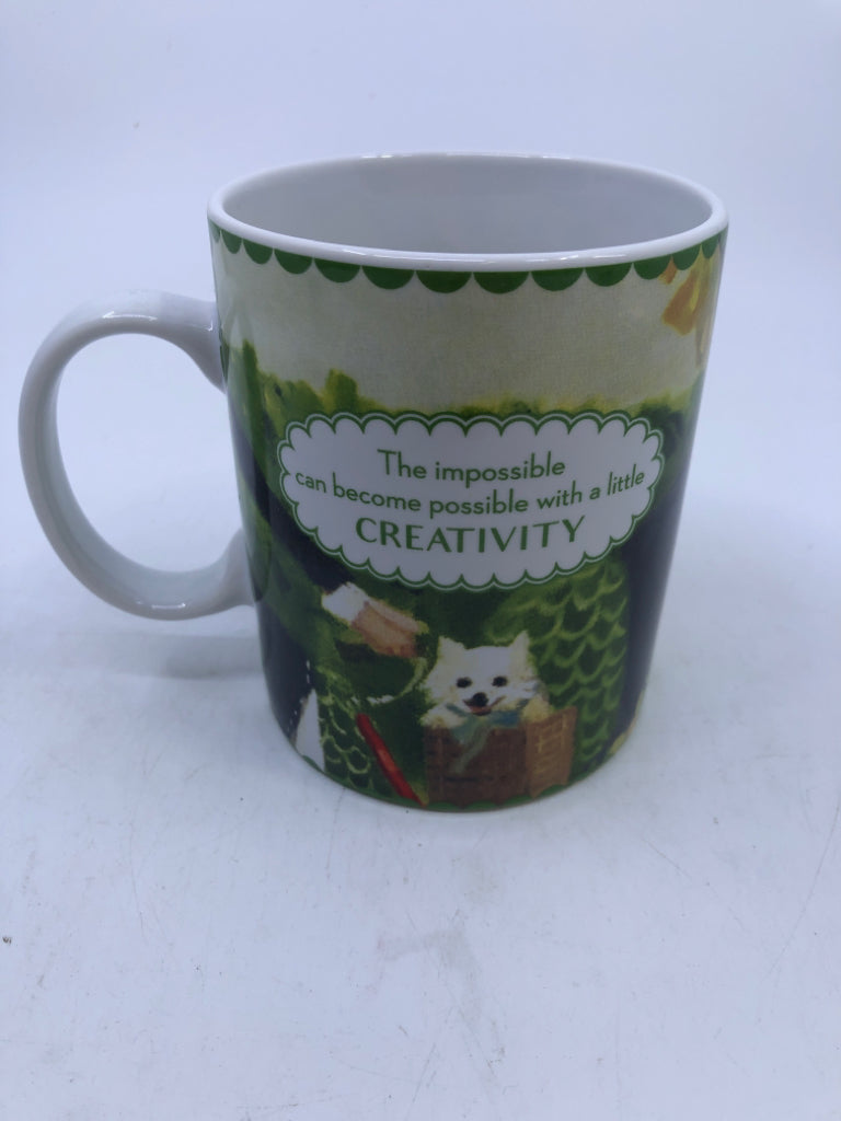 GIRL RIDING BIKE MUG.