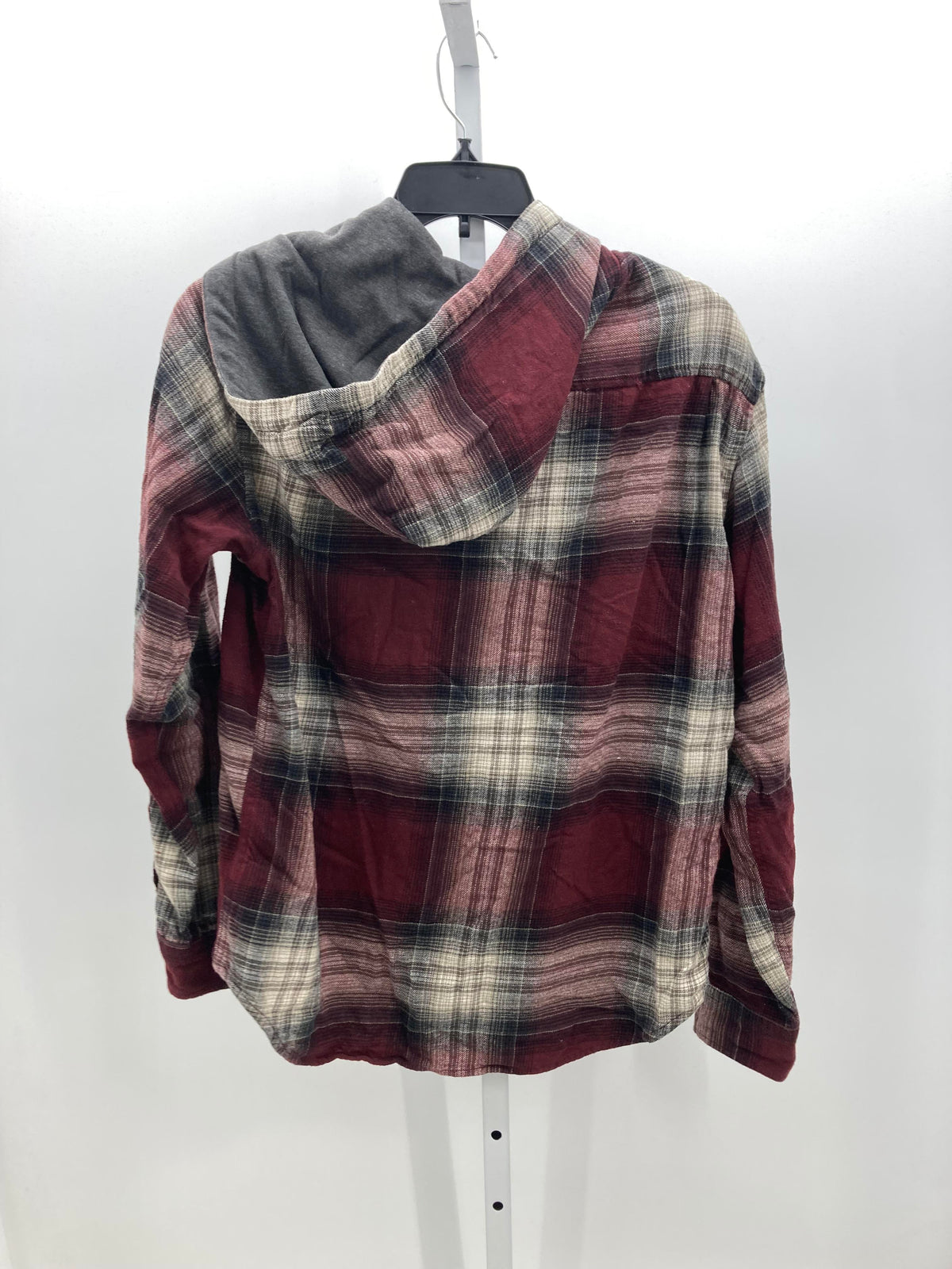HOODED PLAID BTN DOWN