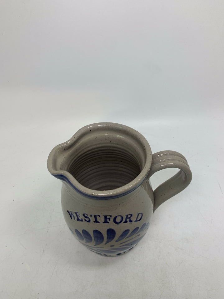GREY/BLUE WESTFORD PITCHER SIGNED.