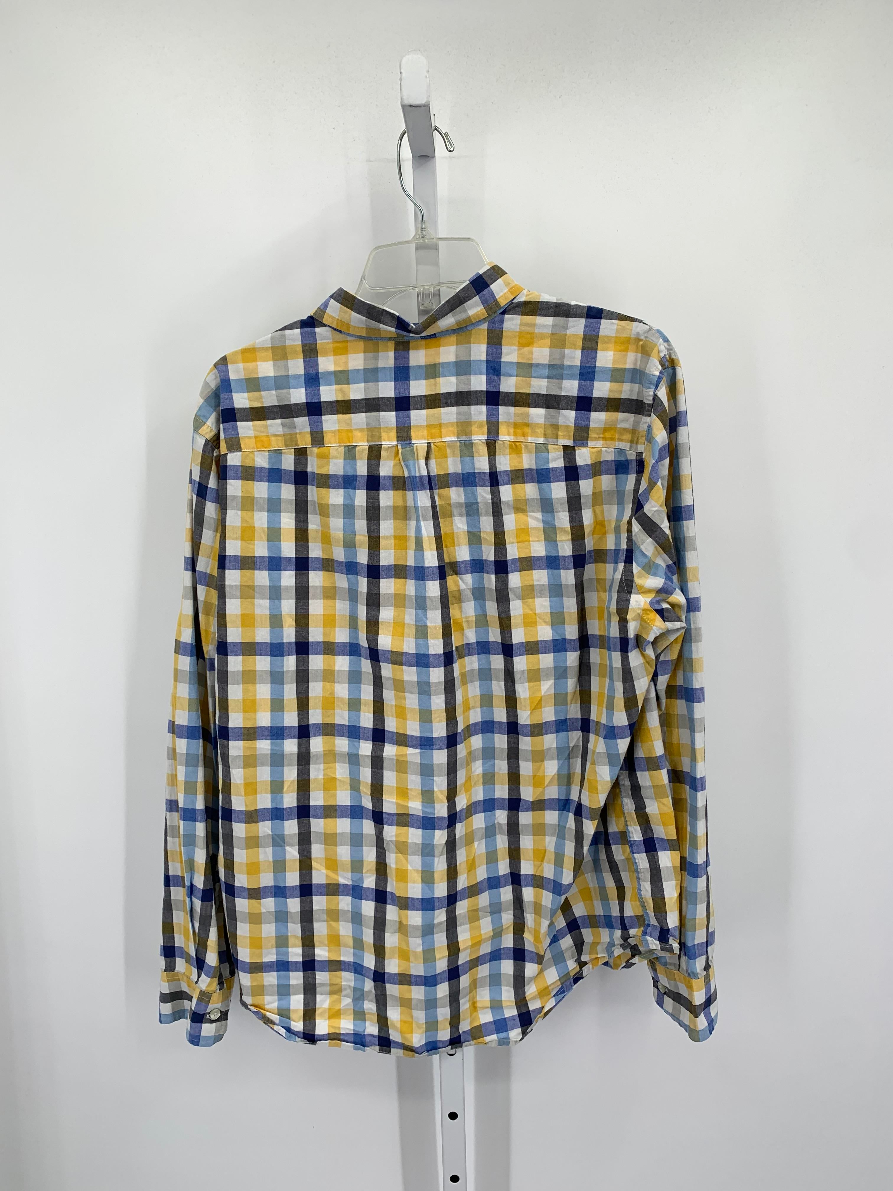 WHITE YELLOW PLAID BUTTON DOWN