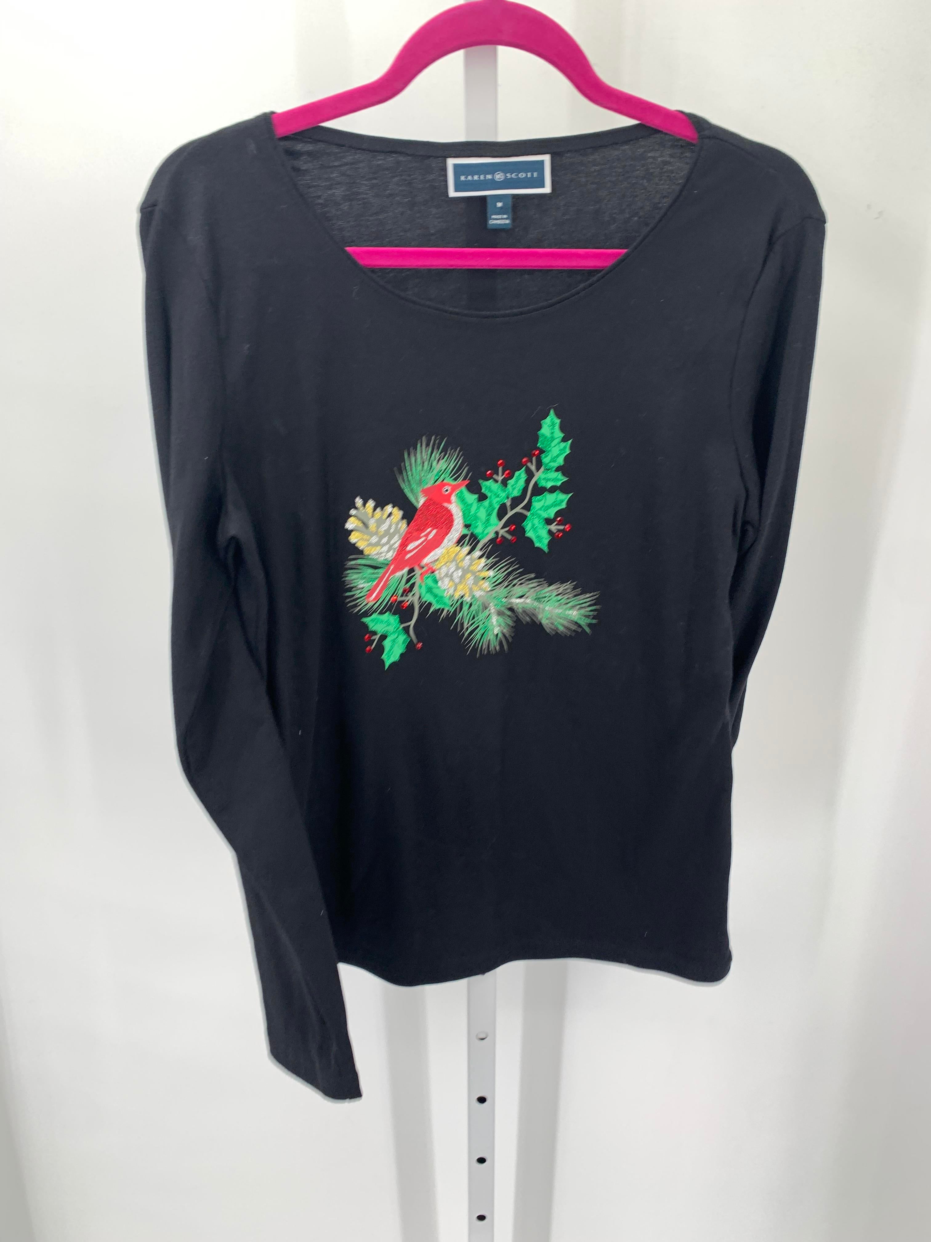 Karen Scott Size Medium Misses Long Sleeve Shirt