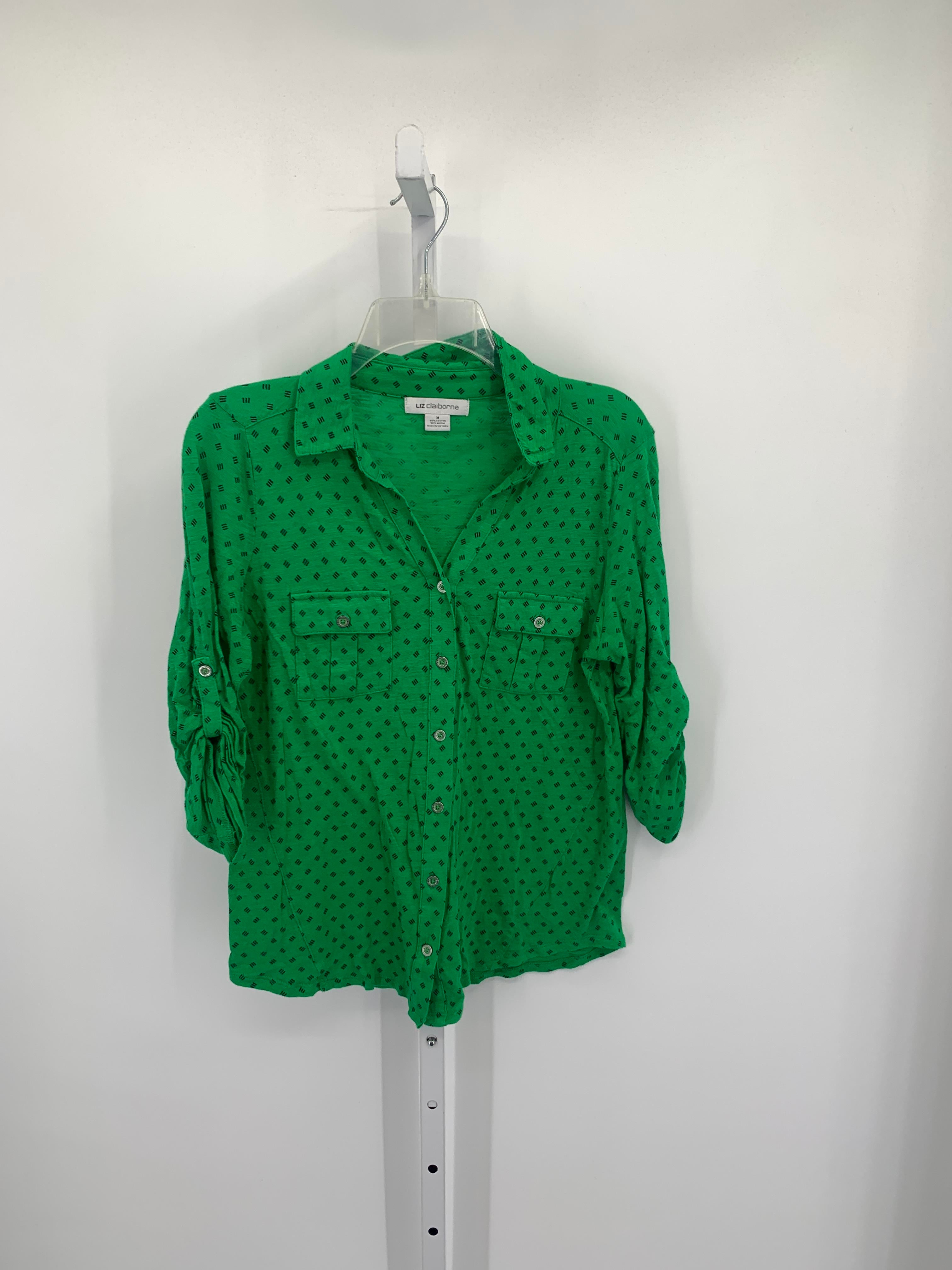 Liz Claiborne Size Medium Misses 3/4 Sleeve Shirt