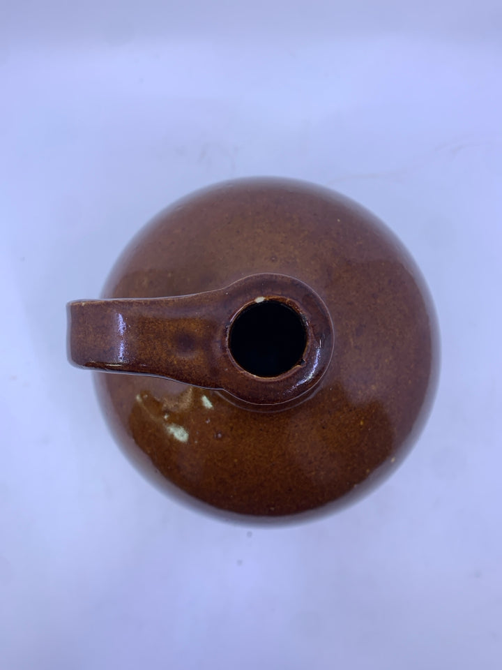 BROWN TAN POTTERY JUG.