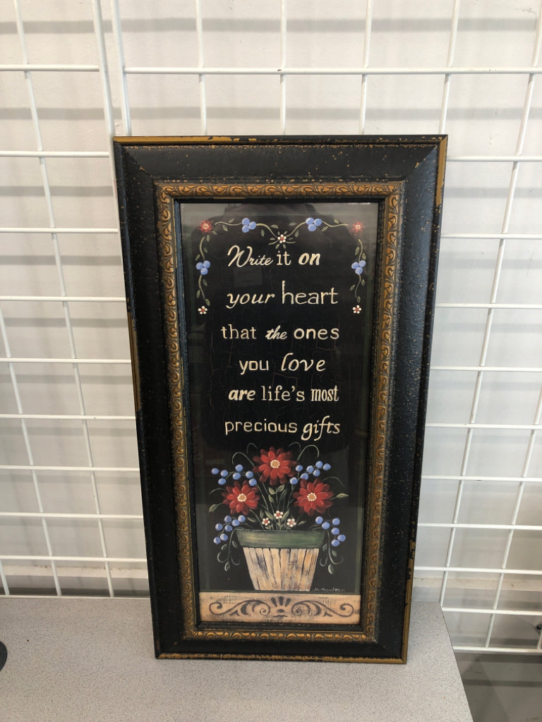"WRITE IT ON YOUR HEART" FRAMED PRINT.