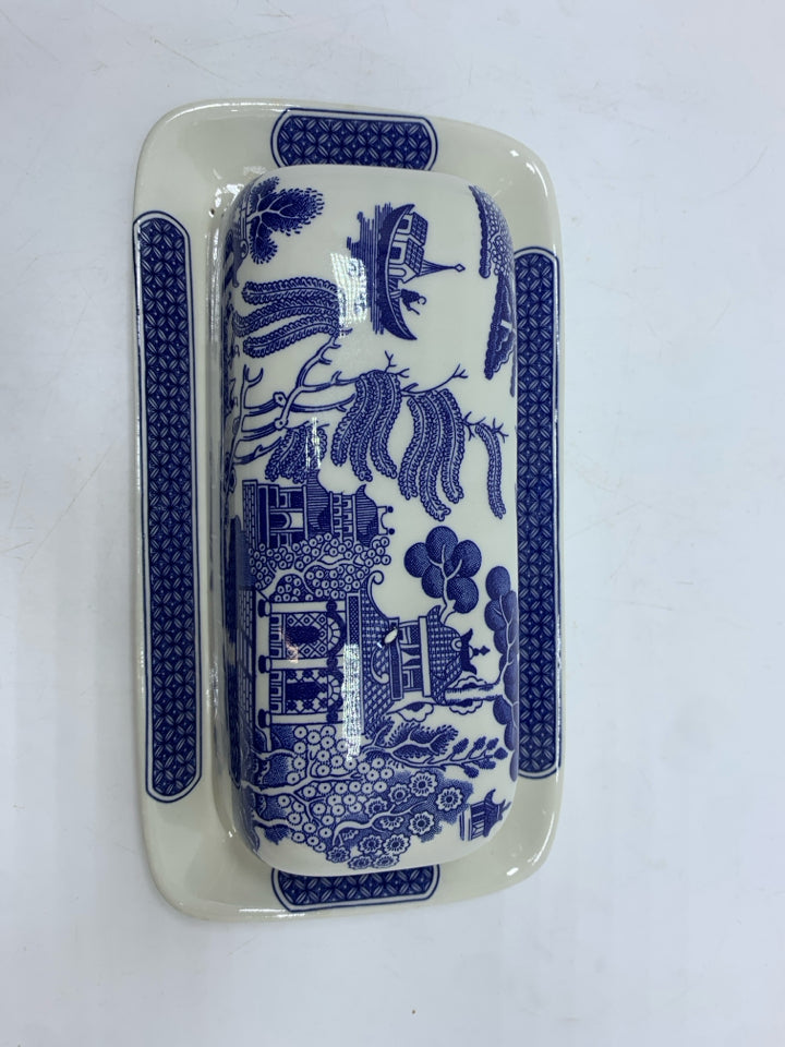 30PC CHURCHILL BLUE WILLOW SET SERV FOR 6.
