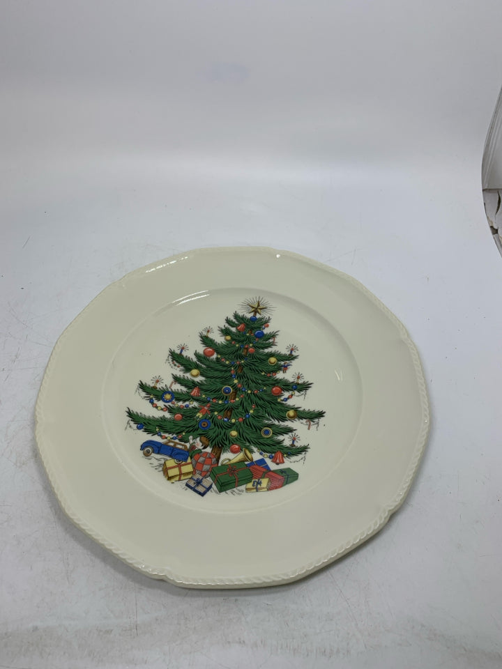 IVORY LAURELTON WARE CHRISTMAS TREE PLATE.