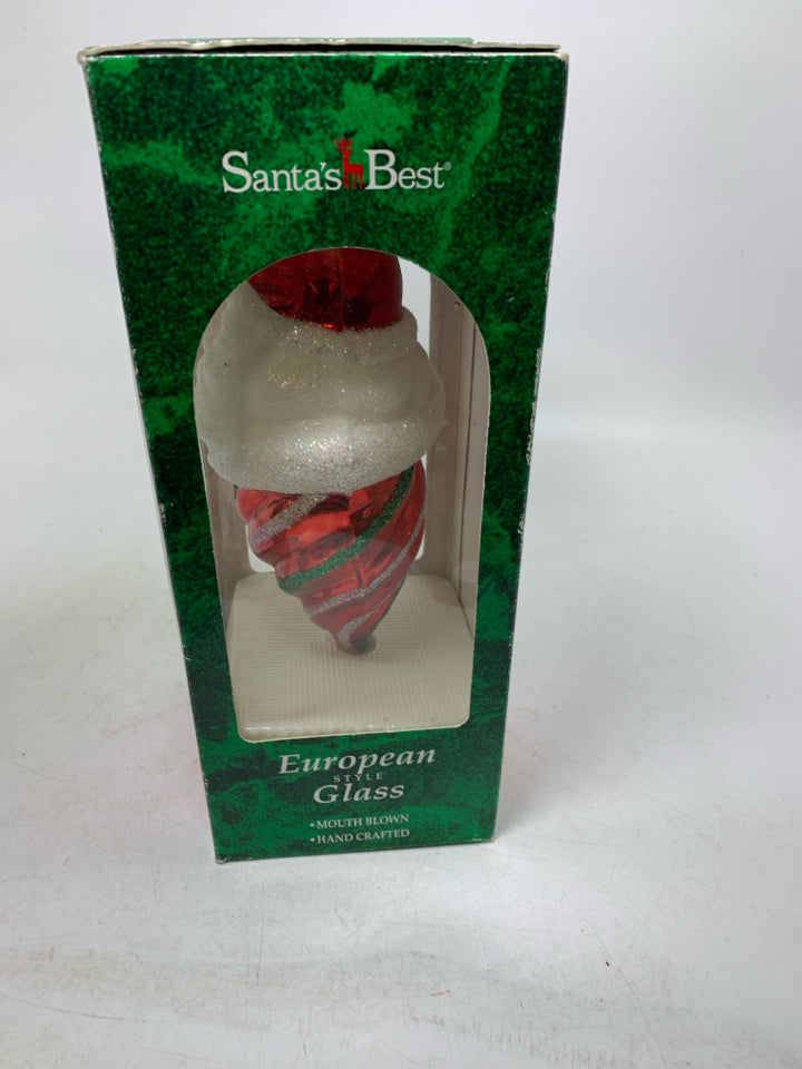 NIB VTG SPARKLE SWIRL SANTA.