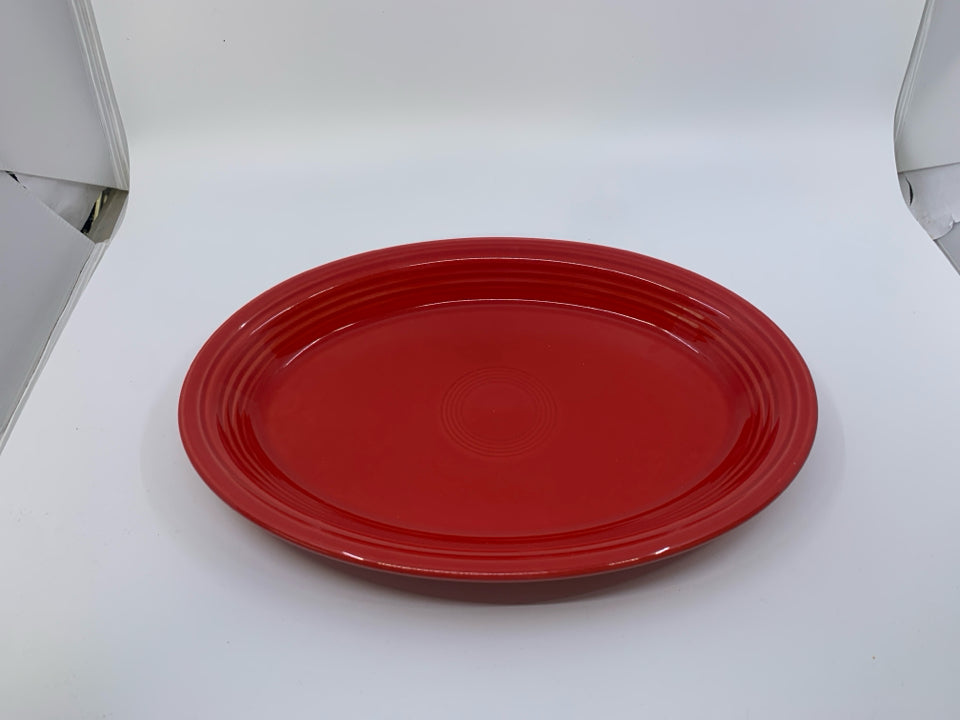 VTG OVAL "SCARLET" RED OVAL PLATTER.