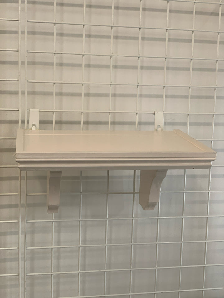 WHITE WOOD WALL SHELF.