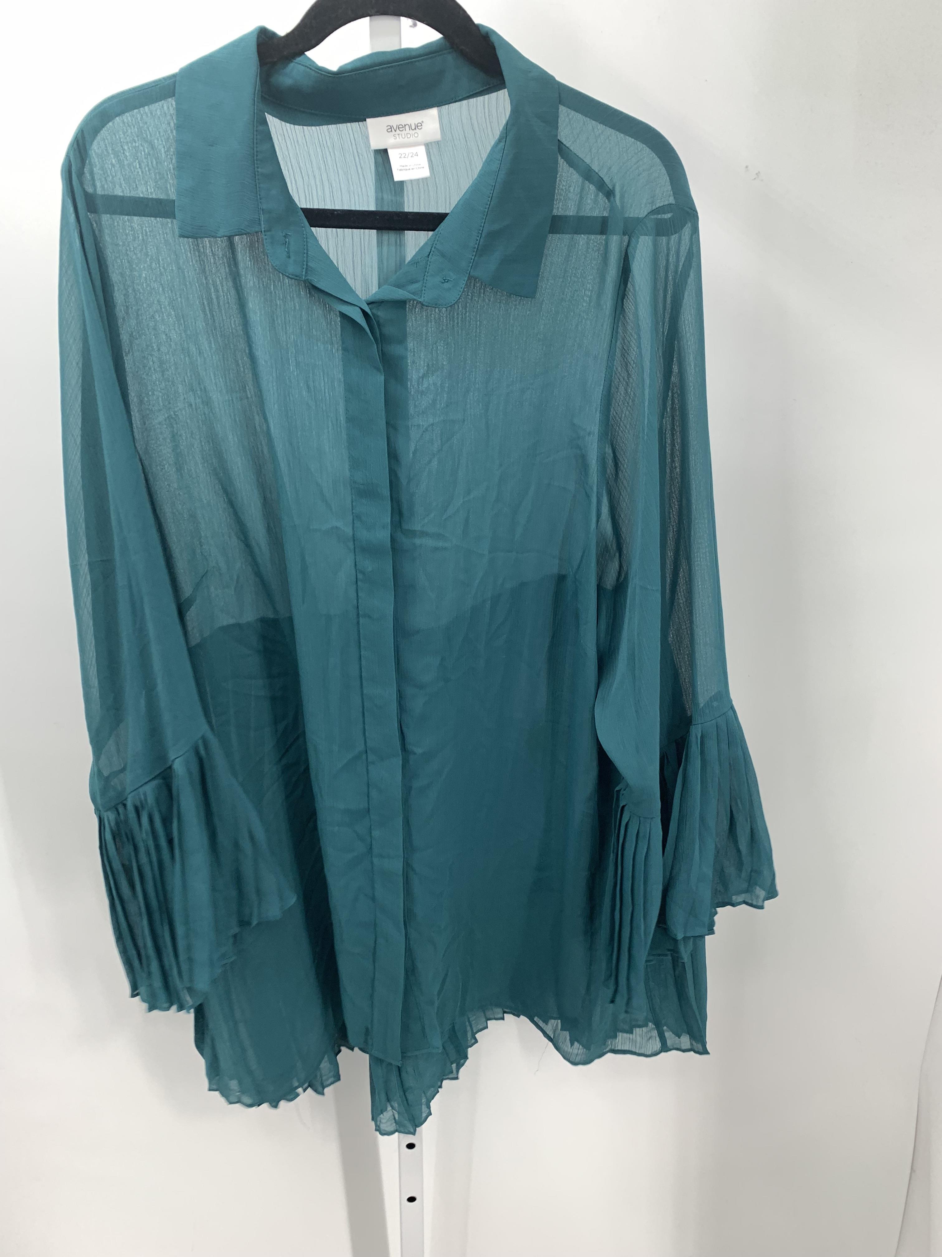 Avenue Size 22/24 W Womens Long Sleeve Shirt