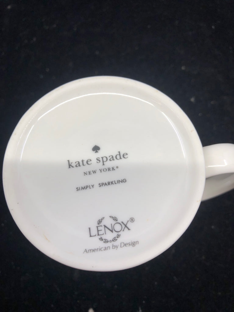 KATE SPADE GOLD DOTS SIMPLY SPARKLING MUG.