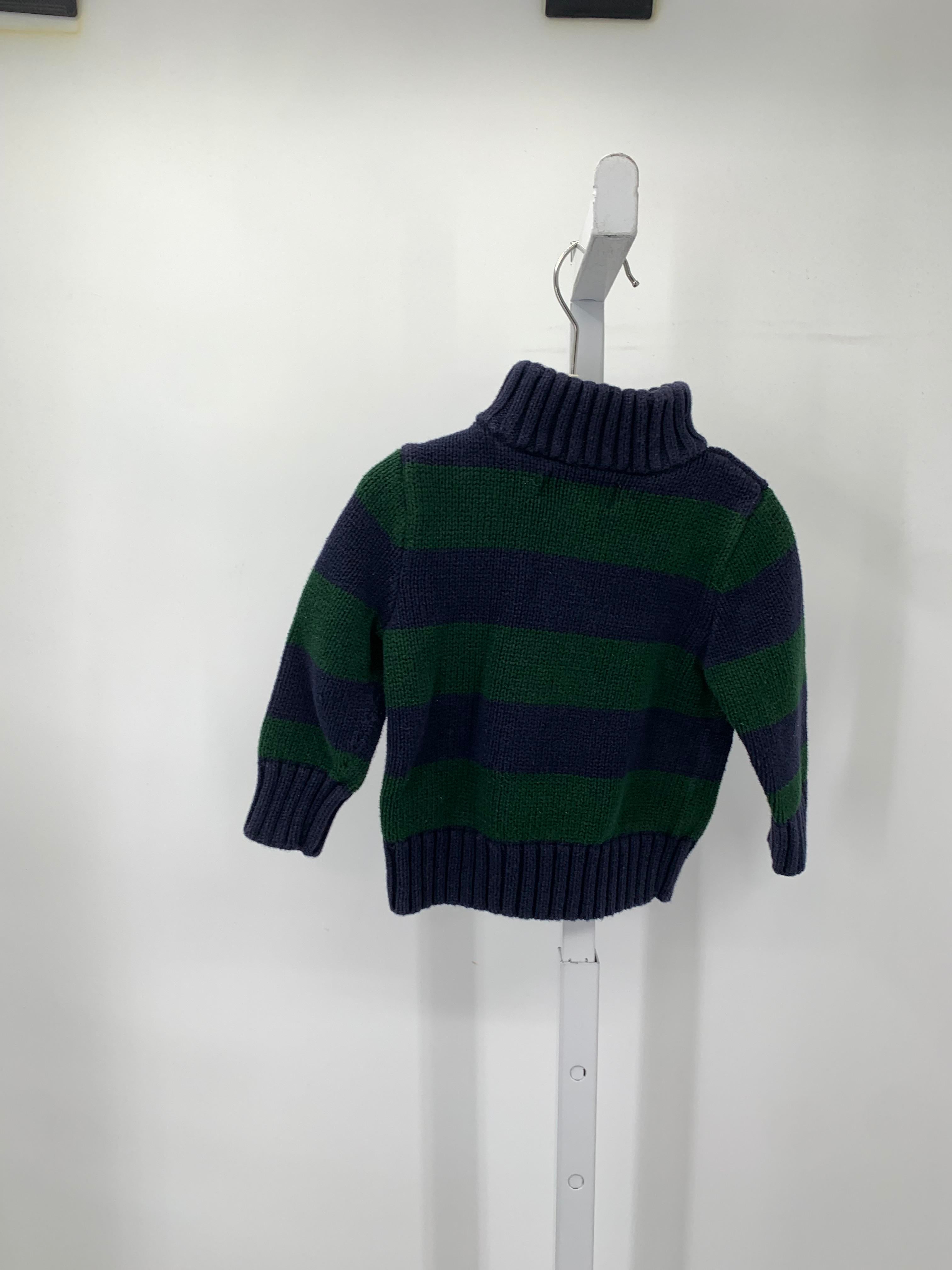 GREEN STRIPES PARTIAL ZIP