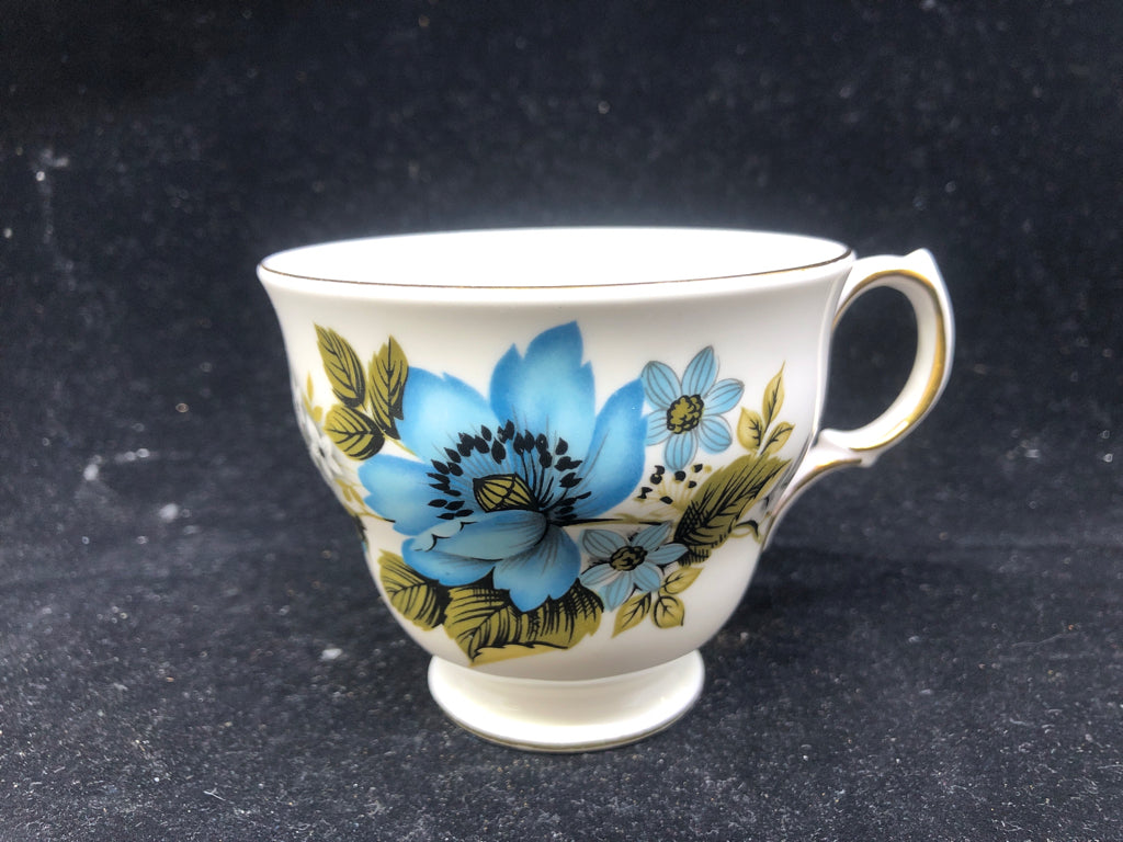 VTG BLUE FLOWER CUP AND SAUCER.