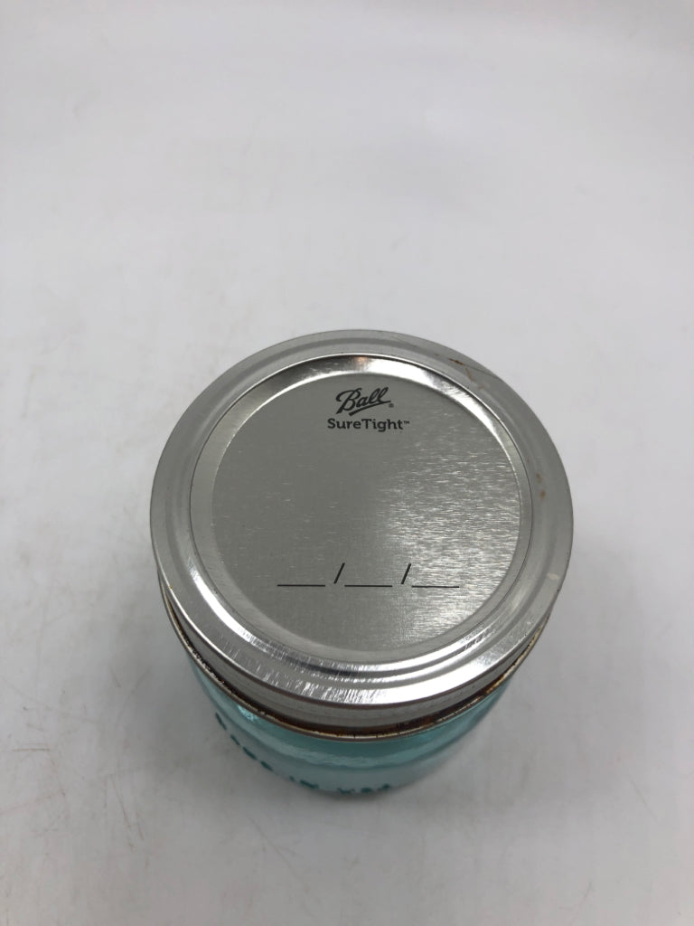 BLUE GLASS MINI BALL JAR.