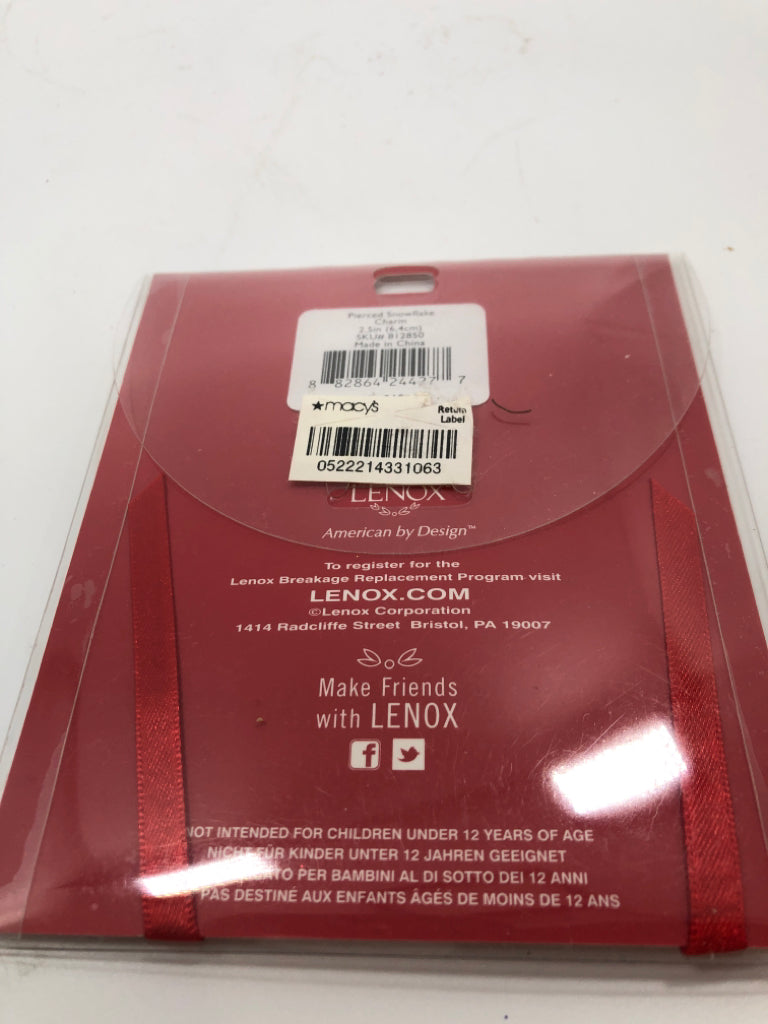 NIP LENOX SNOWFLAKE ORNAMENT.