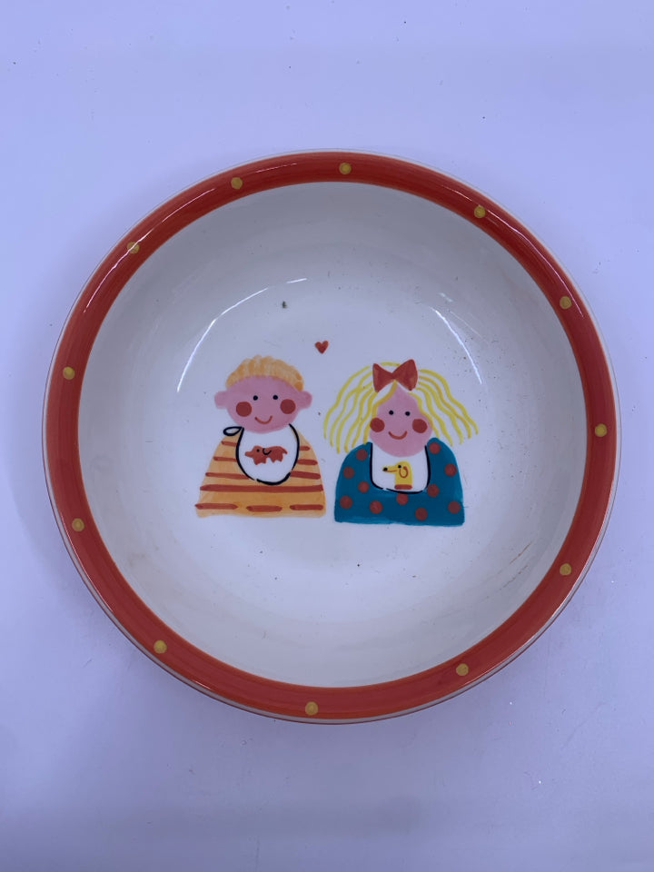 3 PC YELLOW ORANGE KIDS PLATE SET - CUP, PLATE, BOWL.