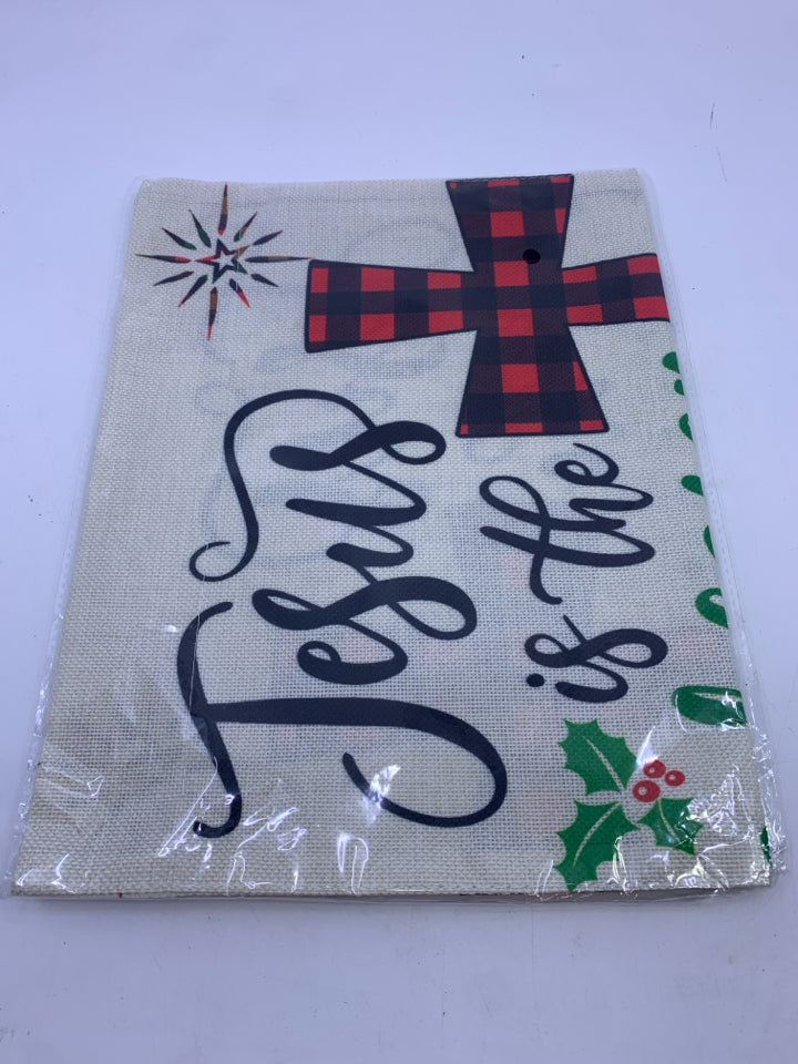 NIP "JESUS IS THE REASON" GARDEN FLAG.