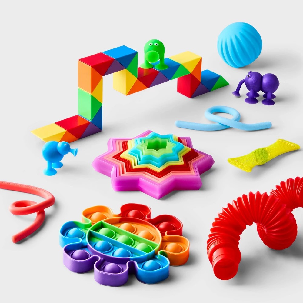 Gigglescape Fidget Box Multicolored Fidget Spinners Plastic & Silicone -