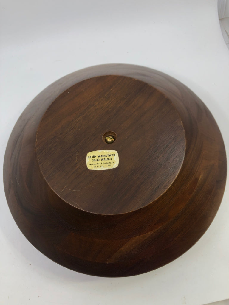 VTG DK WOOD TWO TIER CHIP AND DIP SERVER.