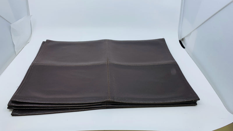 4 BROWN LEATHER PLACE MATS.