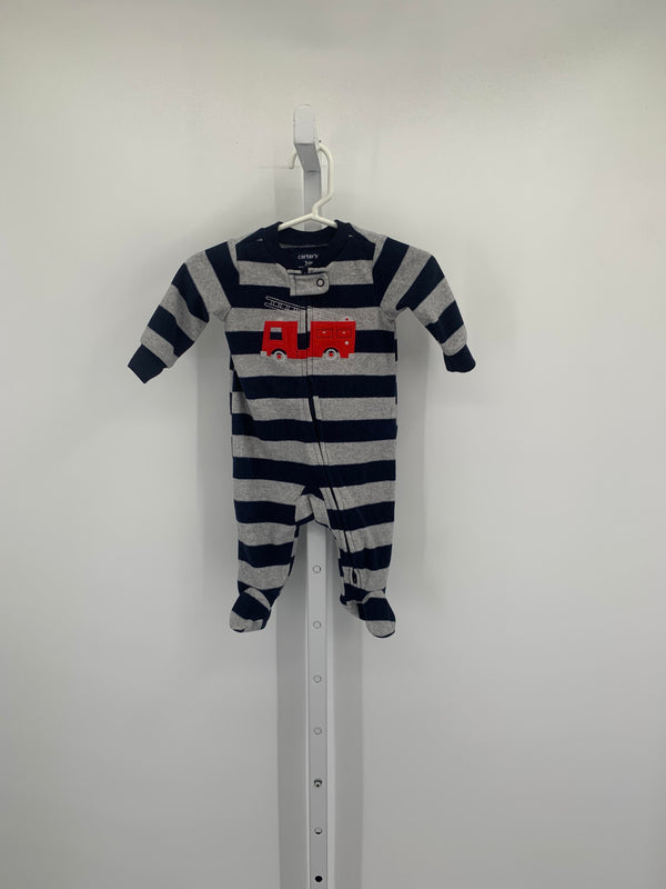 GREY STRIPES FLEECE FIRE TRUCK