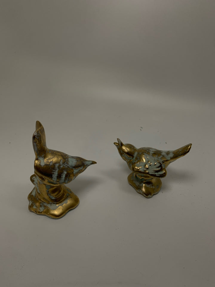 2 VTG ANTIQUE GOLD CHICKADEES.