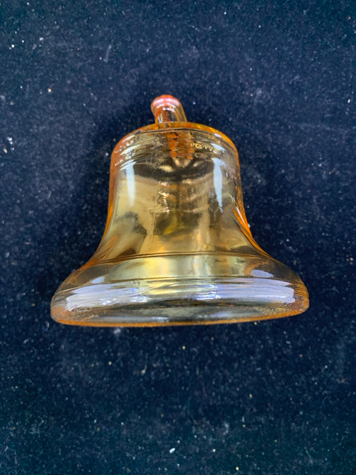 VTG AMBER GLASS LIBERTY BELL.