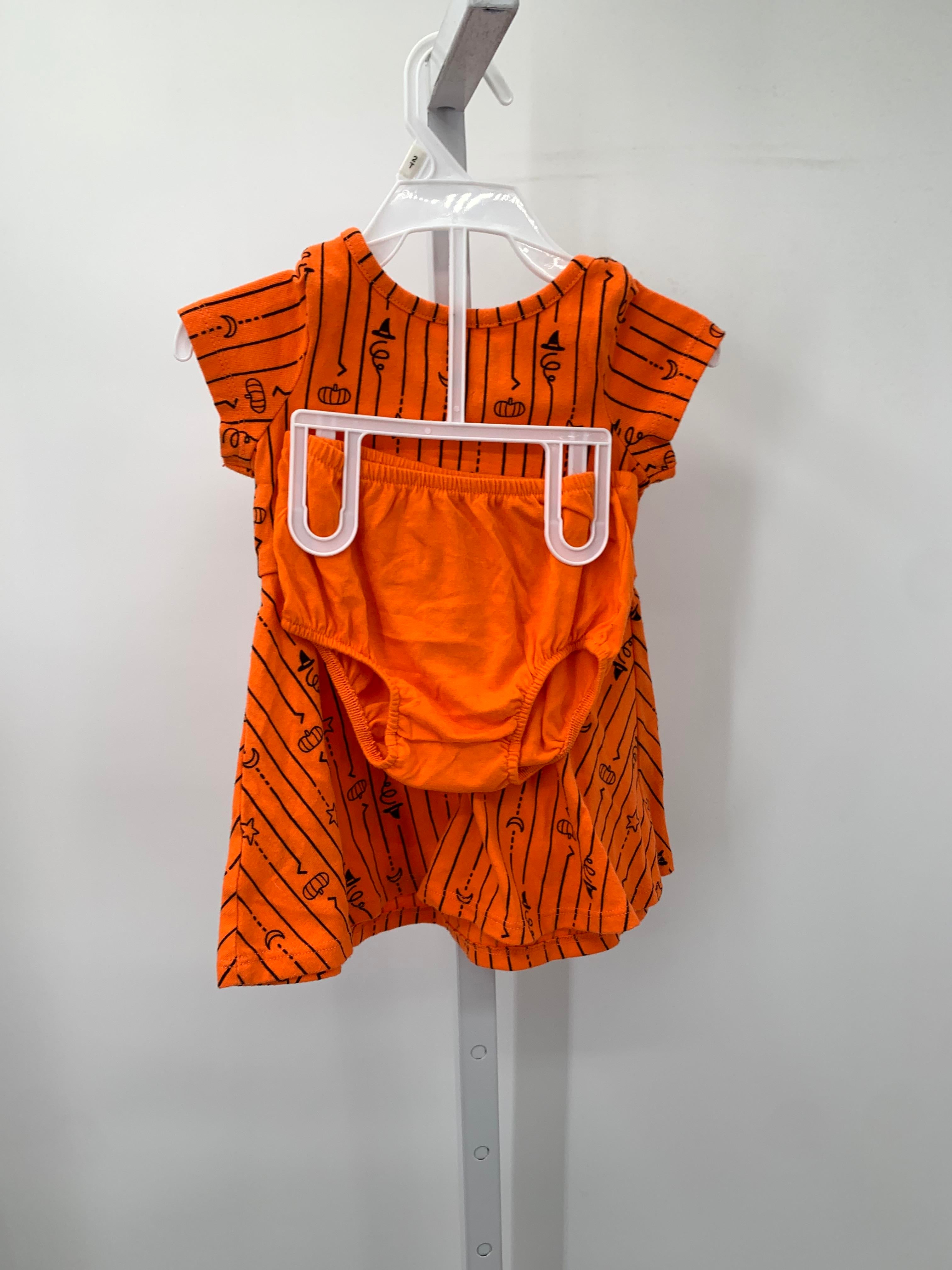 SHORT SLV DRESS PUMPKIN WITCHES HAT