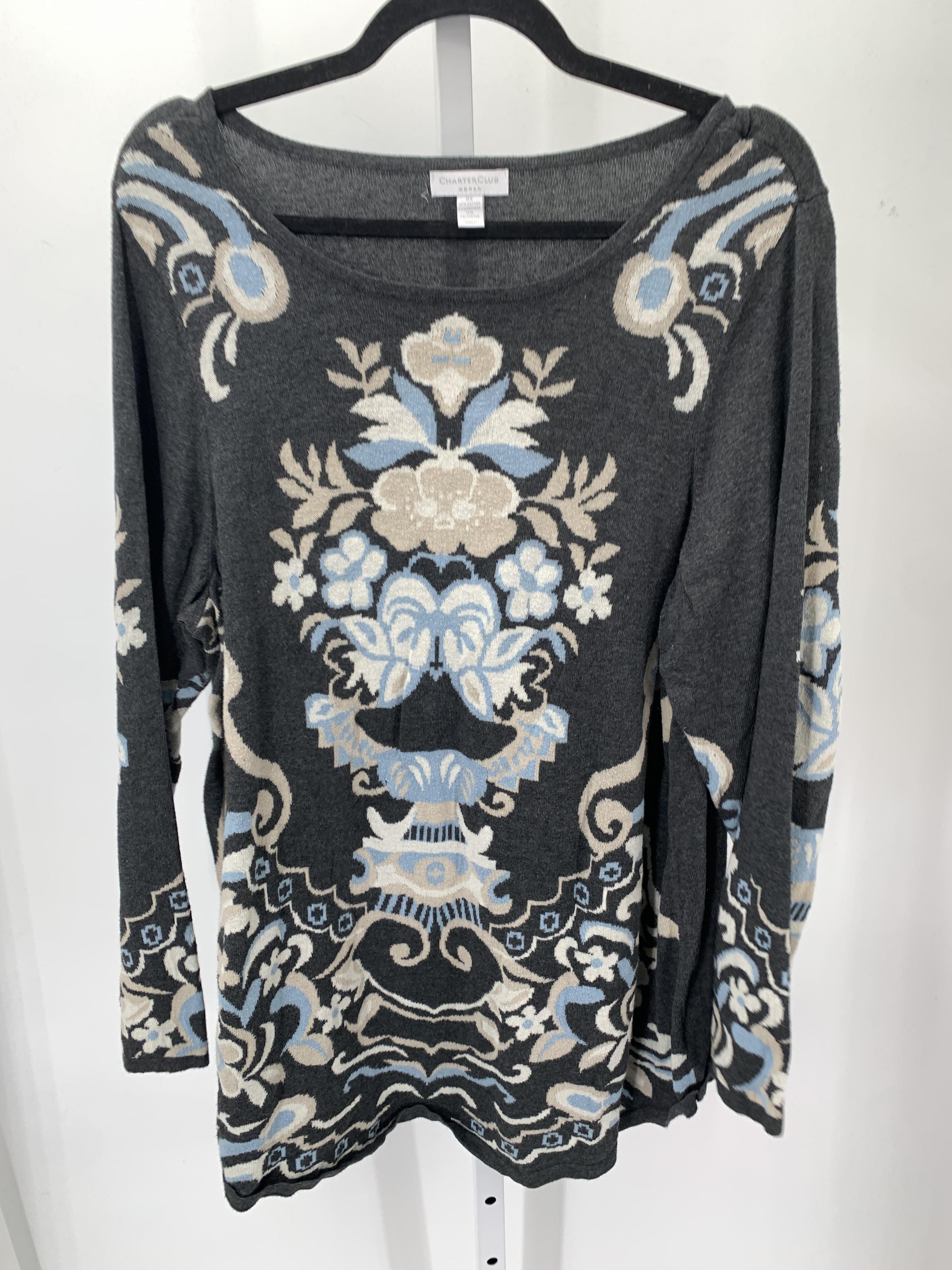 Charter Club Size 2X Womens Long Slv Sweater
