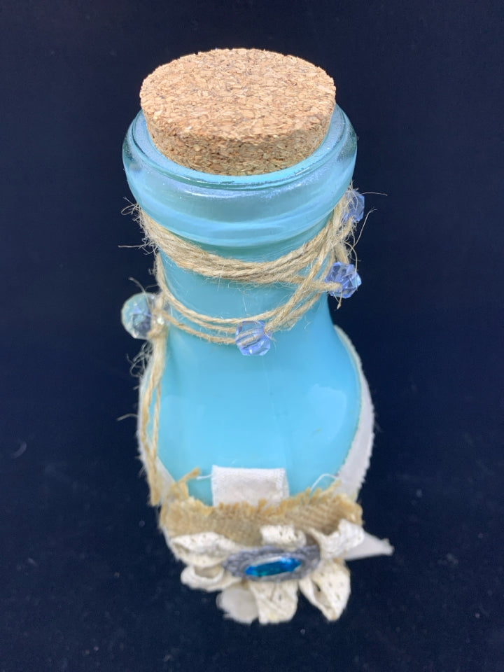 TEAL DECORATIVE BOTTLE.