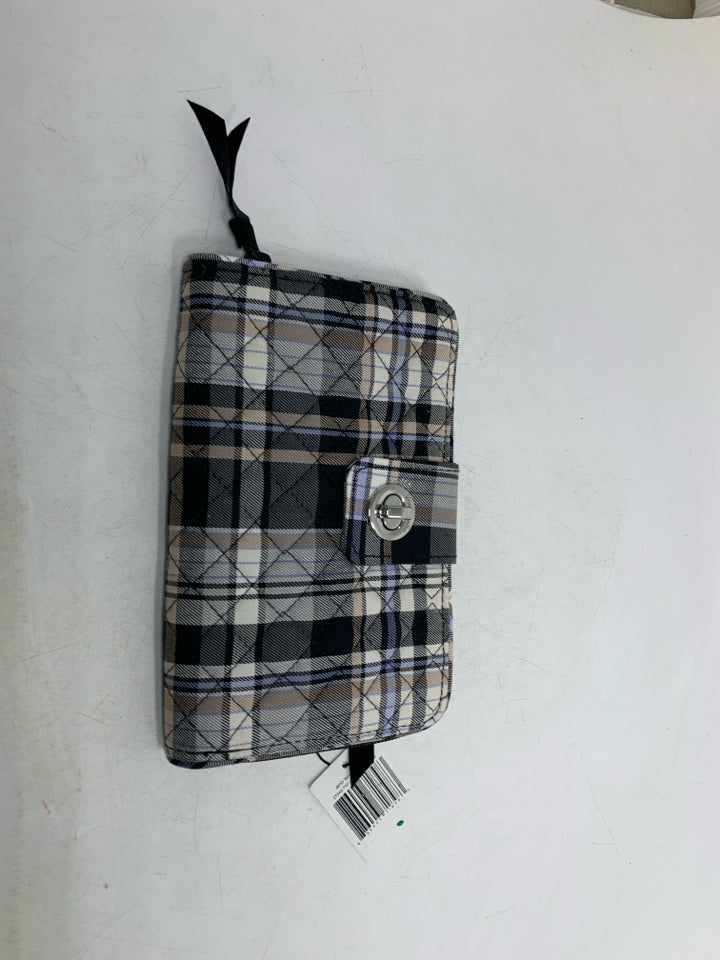 Vera Bradley RFID Turnlock Wallet in Cozy Plaid Neutral- New With Tags