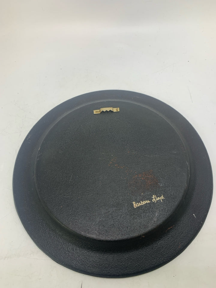 PRIMITIVE STYLE SHEEP ENJOY LIFE DECORATIVE PLATE.