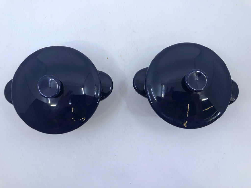 2 DARK BLUE COVERED MINI CROCKS DENMARK.