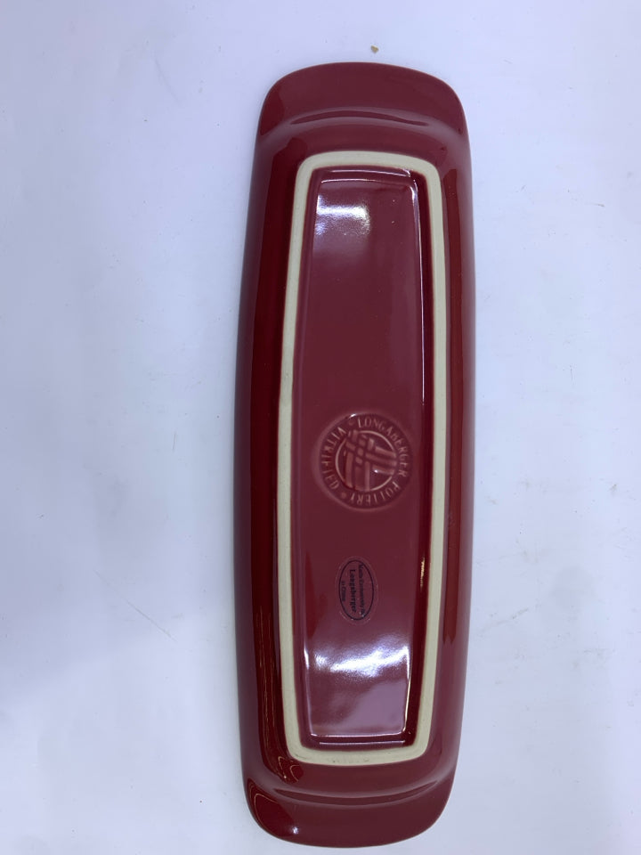 NIB LONGABERGER PAPRIKA OLIVE PLATE.