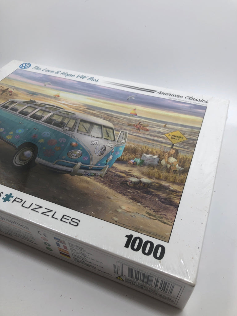 NIB THE LOVE & HOPE VW BUS JIGSAW PUZZLE.