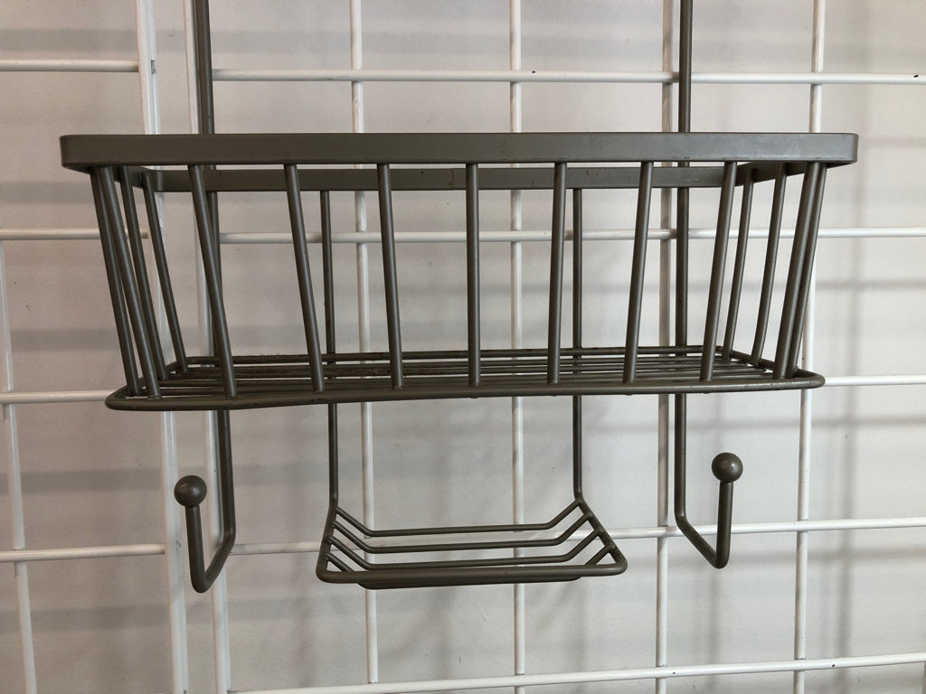 METAL GREY 2 TIER SHOWER CADDY.