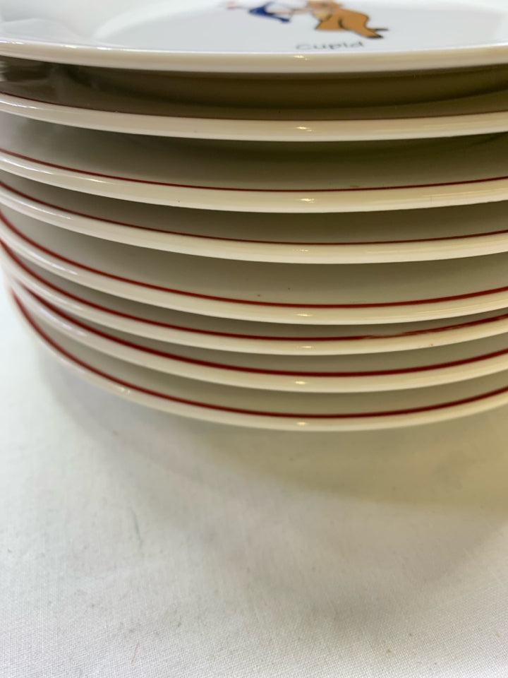 8 REINDEER LUNCH PLATES.