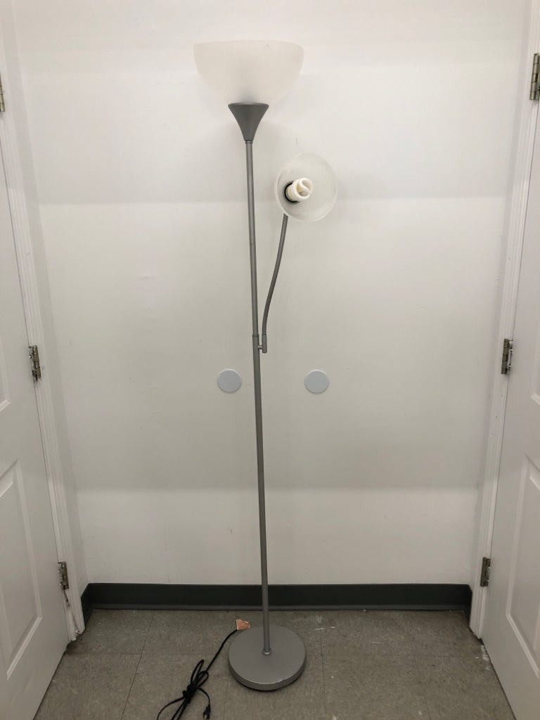 TALL SILVER ADJUSTABLE LAMP.