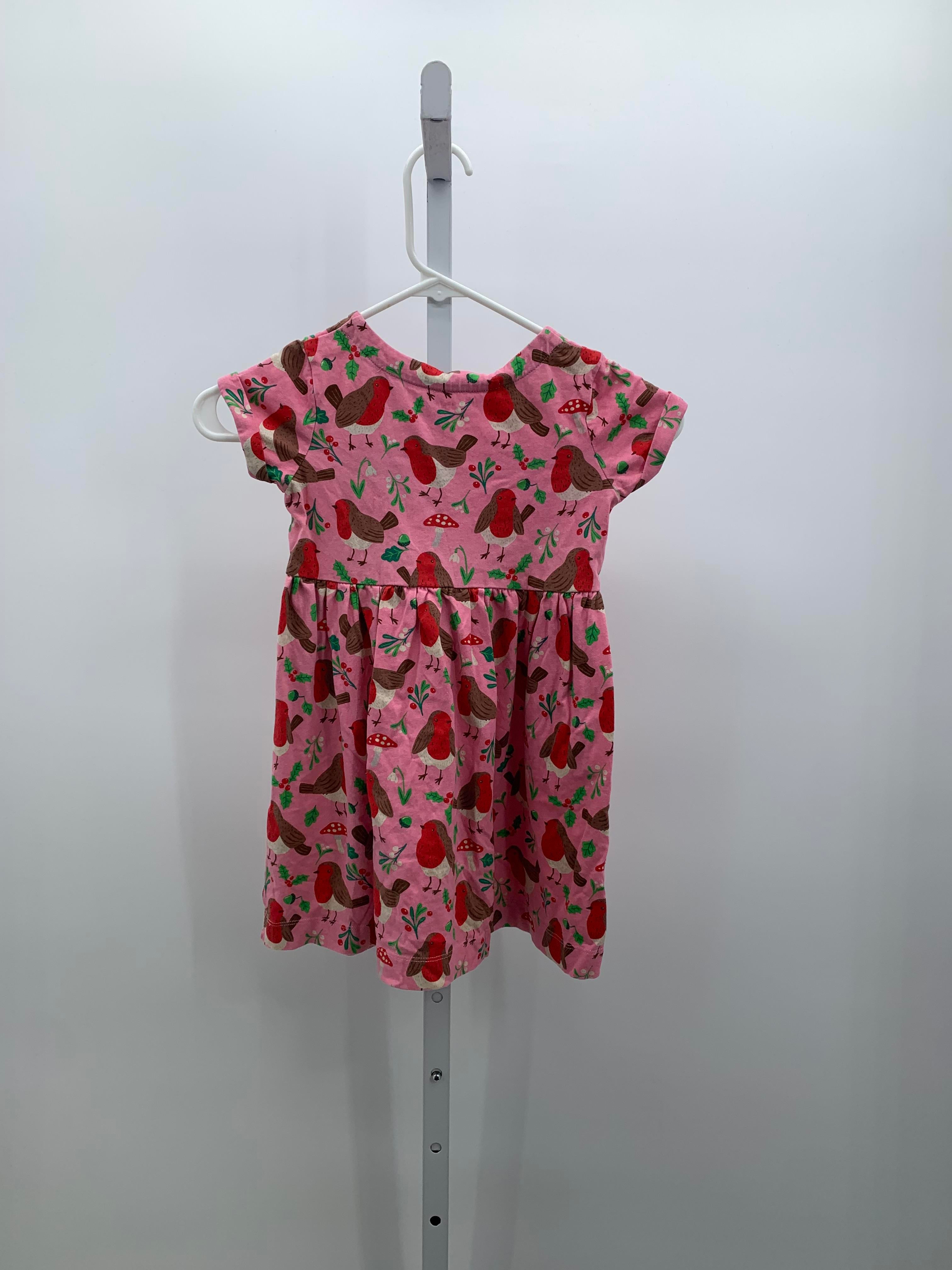 SHORT SLV DRESS BIRDS HOLLY FLOWERS