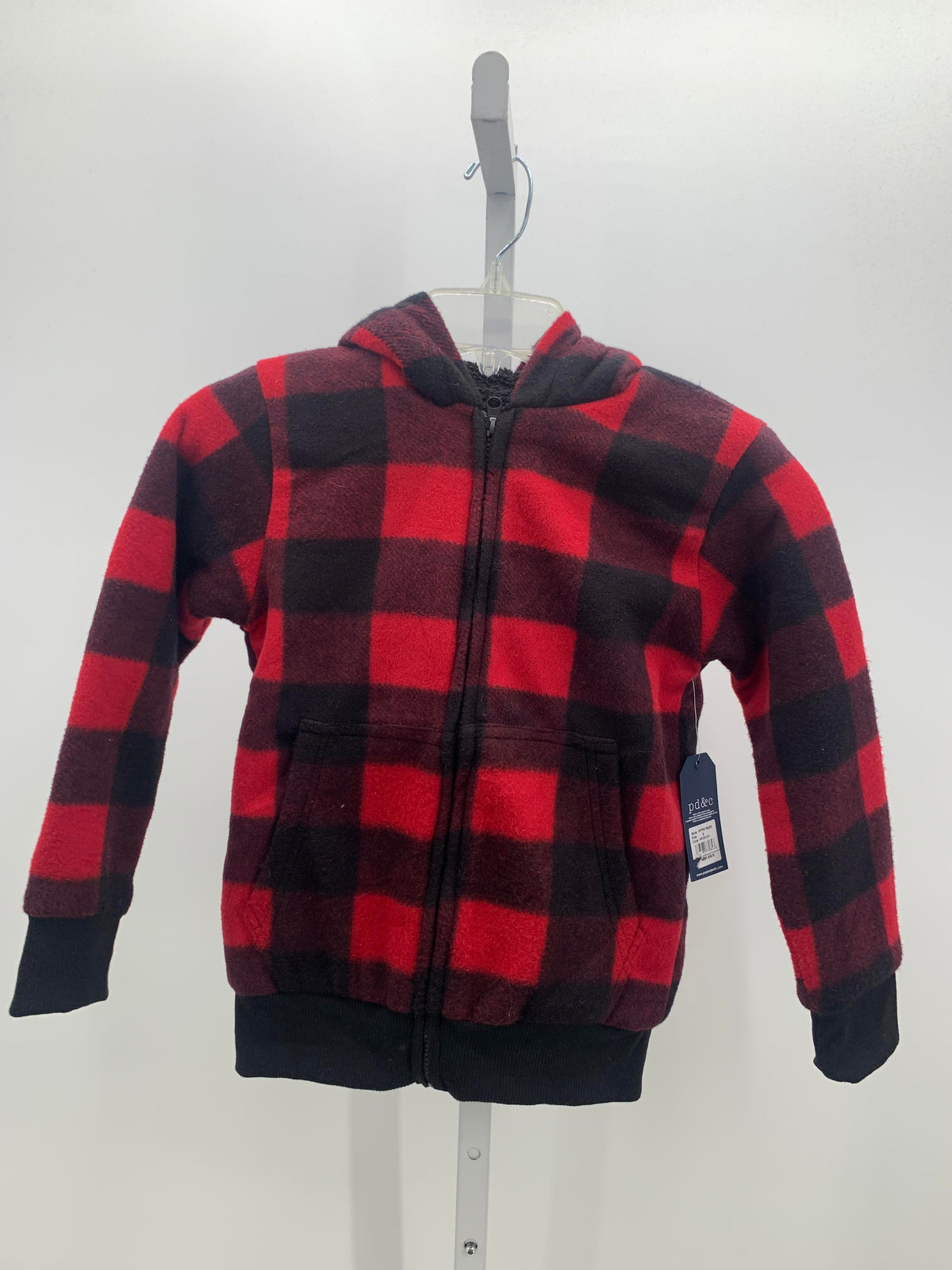 NEW BLACK PLAID HOODED