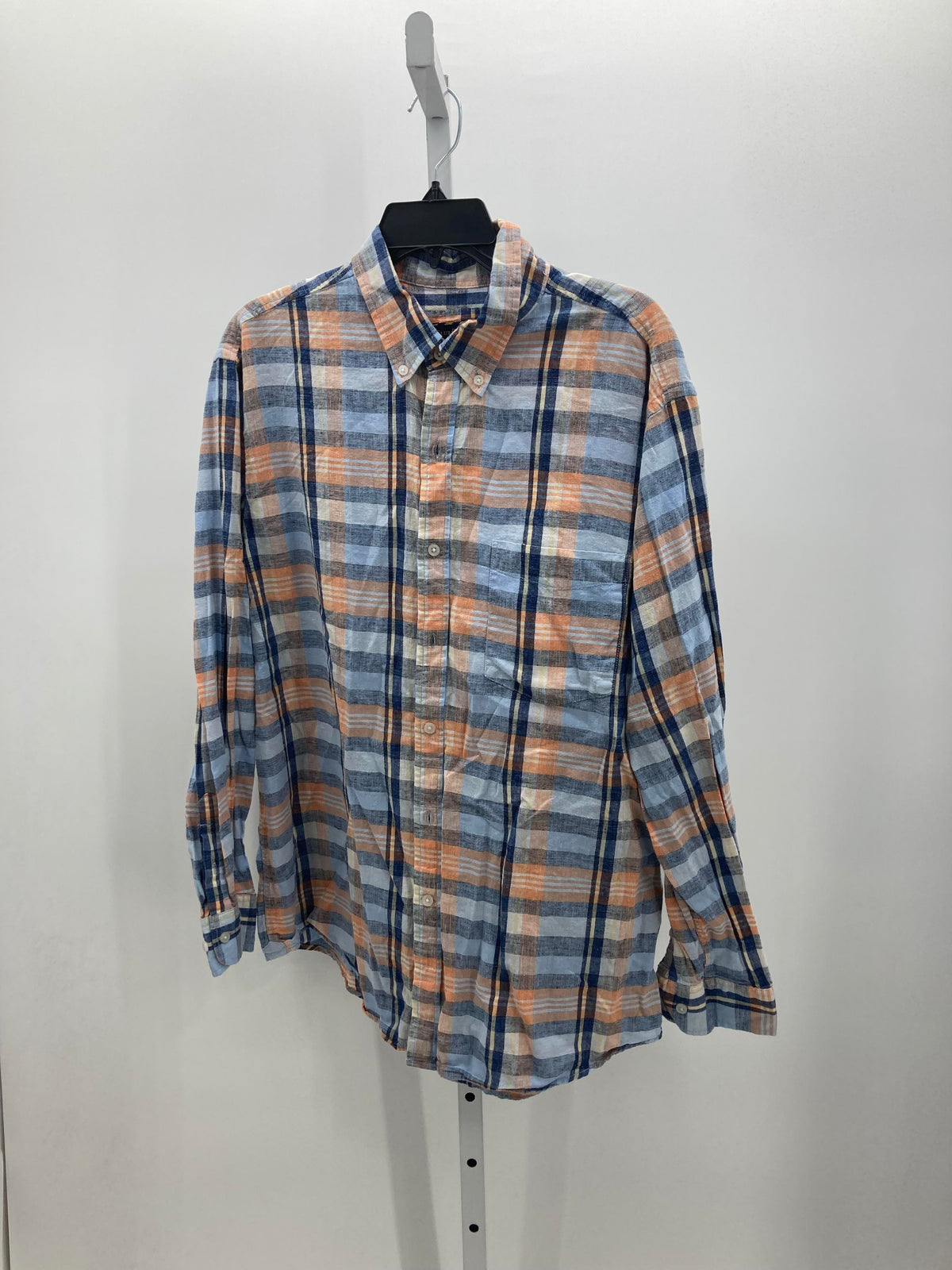 ORANGE PLAID BTN DOWN