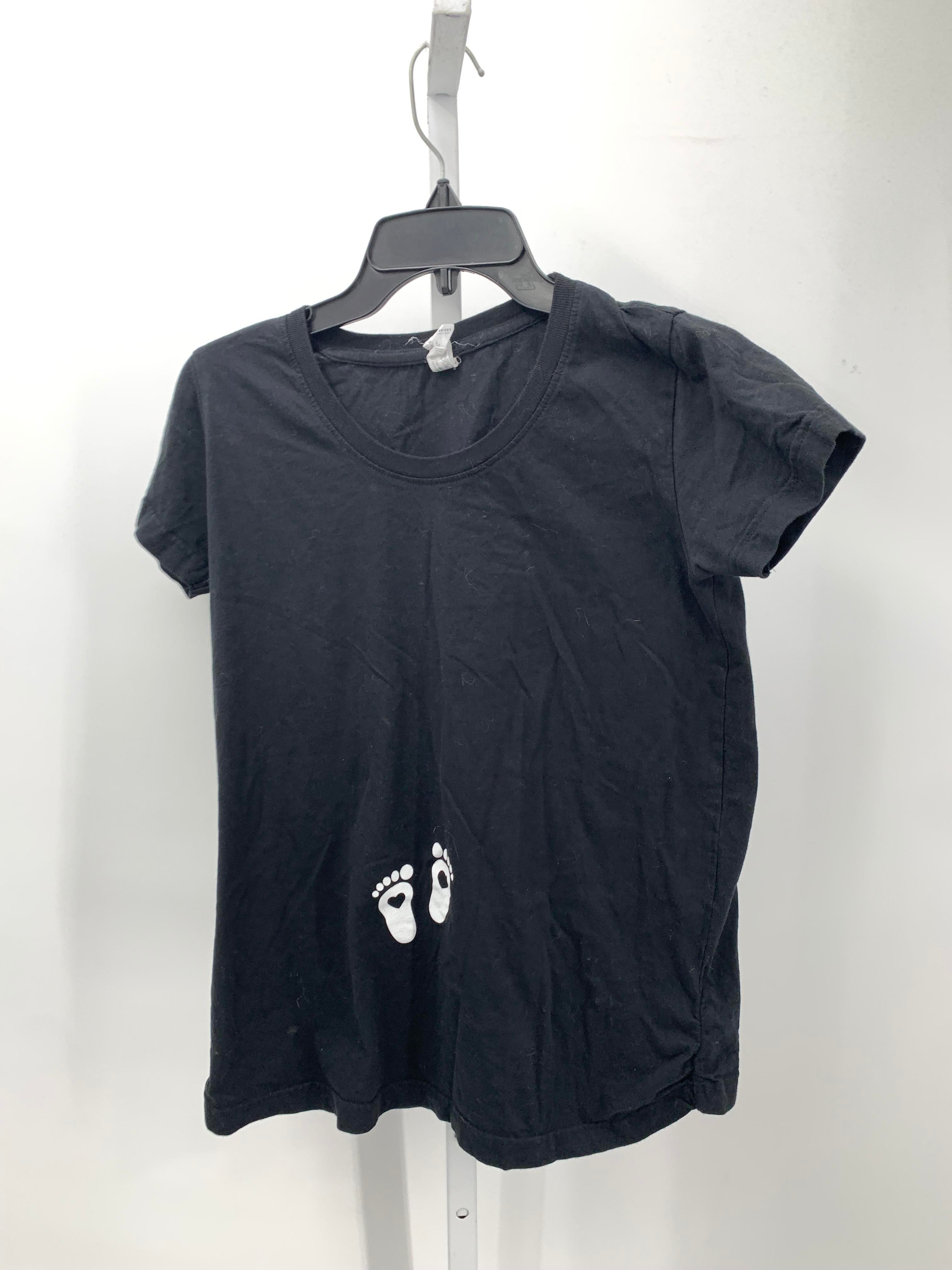 Black Size Small Maternity Short Sleeve Shirt