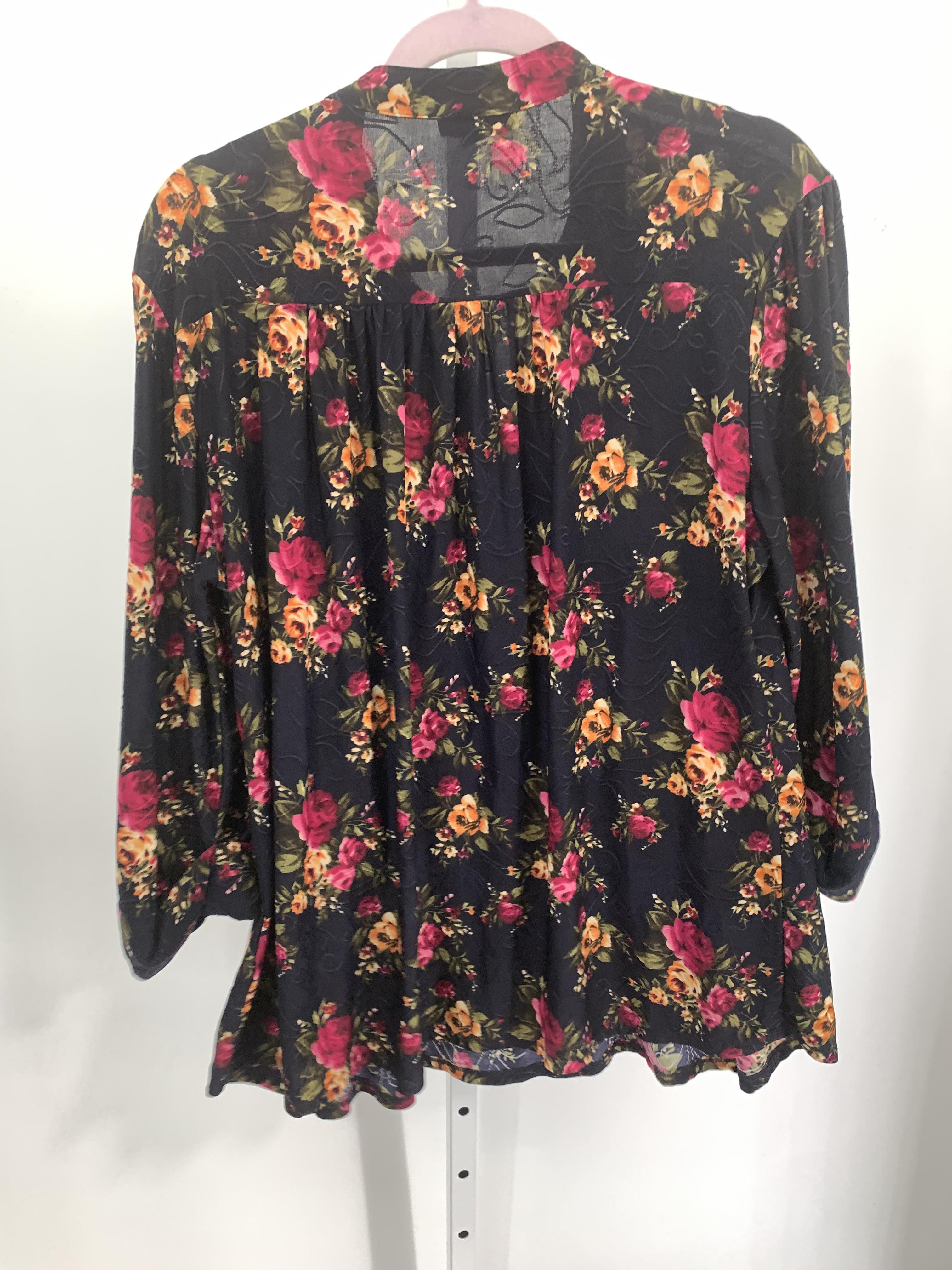 Size 1X Womens 3/4 Sleeve Shirt